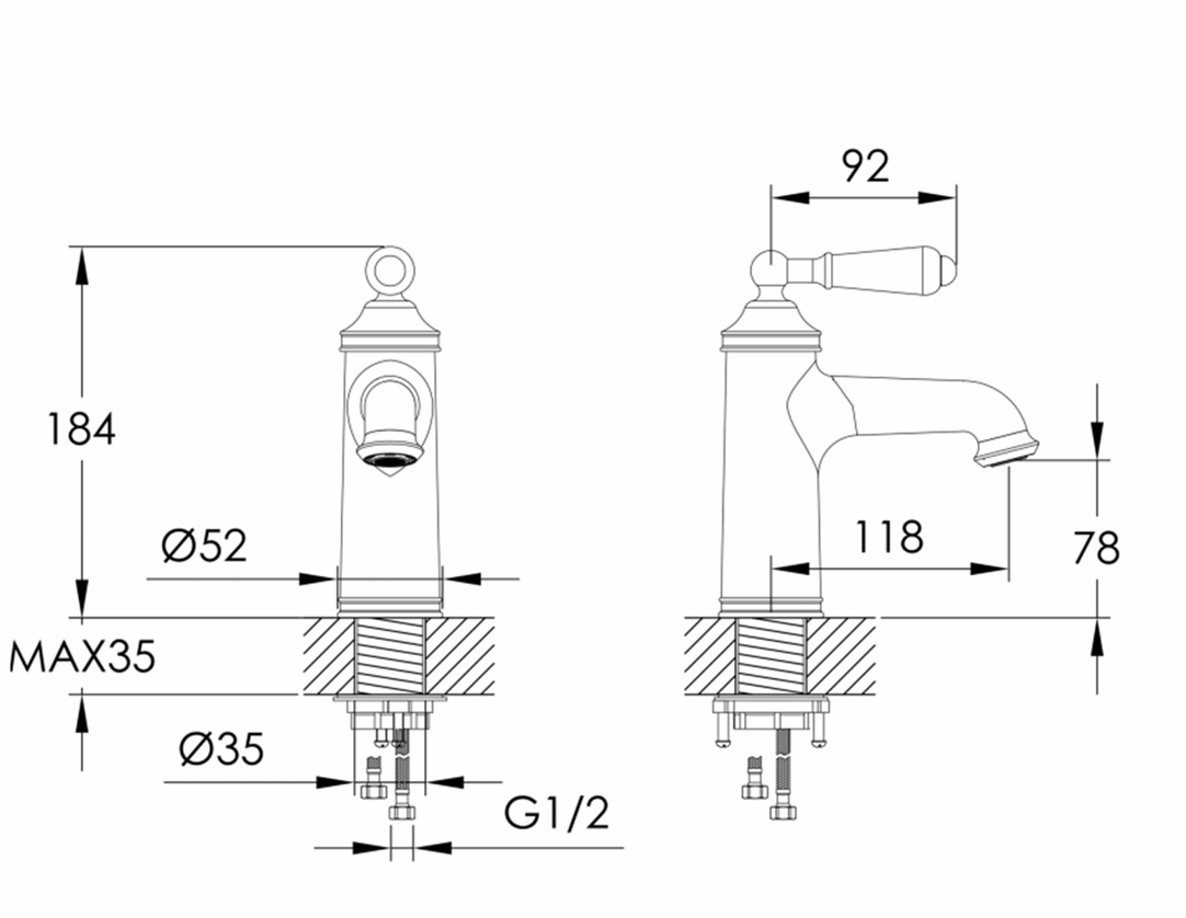 JTP Grosvenor Single Lever Basin Mixer Tap