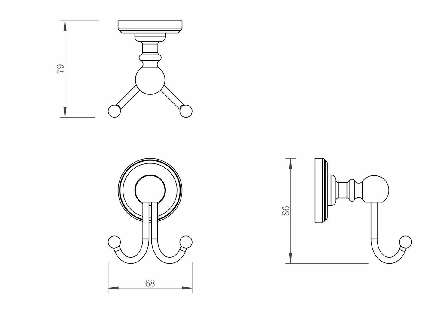 JTP Grosvenor Cross Robe hook