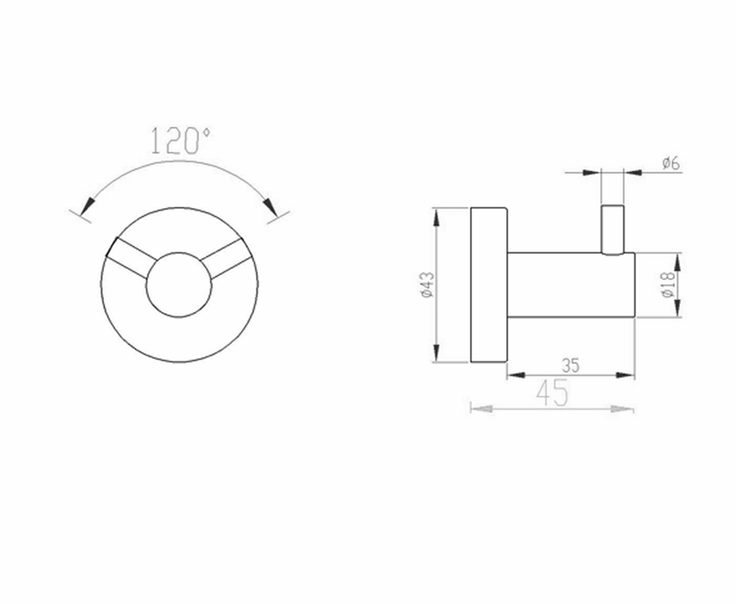 JTP Inox Double Robe Hook Stainless Steel