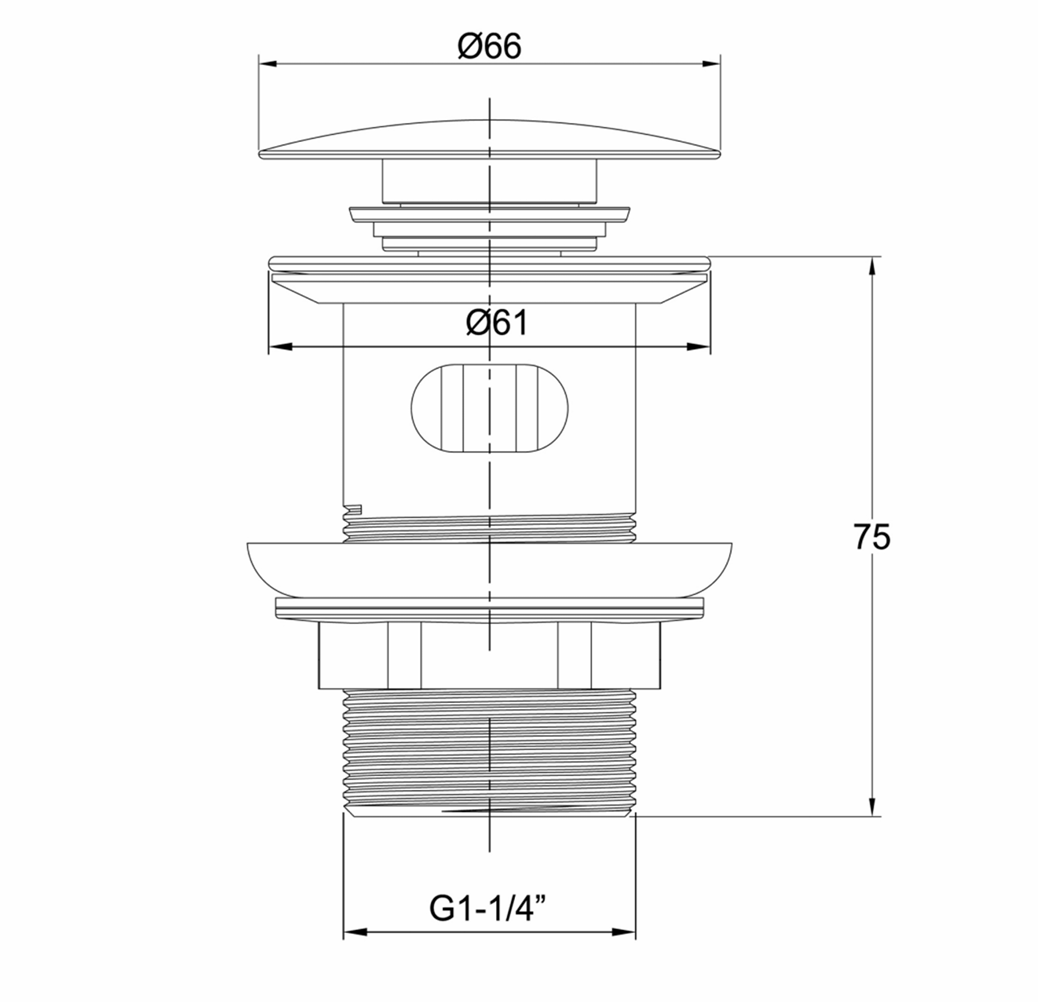 JTP Inox Basin Waste Slotted Stainless Steel