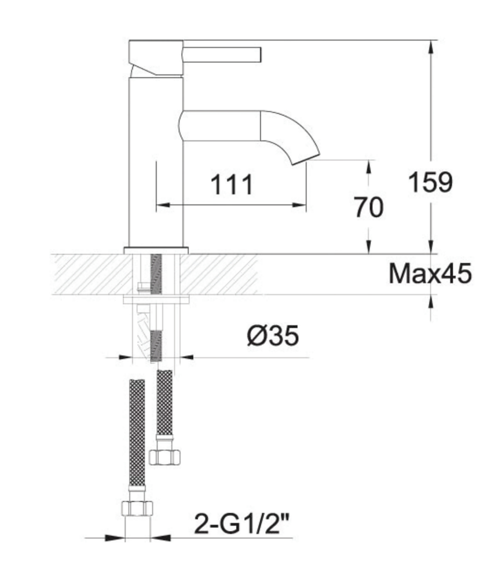 JTP Inox single lever basin mixer tap with sleek chrome finish, designed for modern bathroom sinks.
