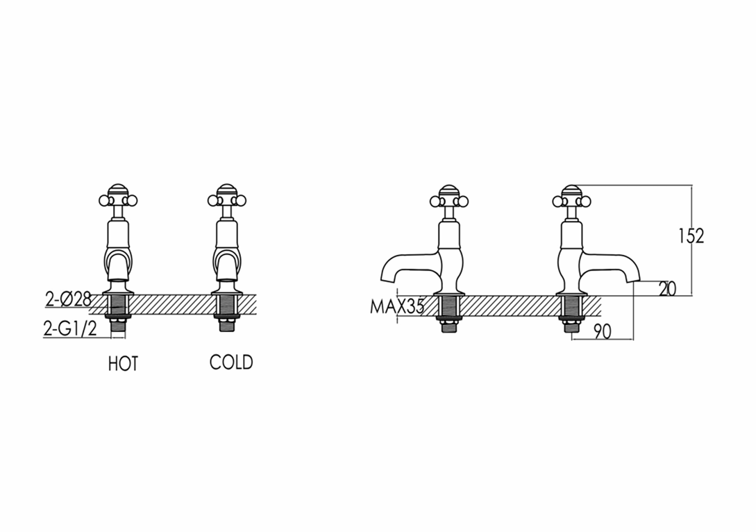 JTP Grosvenor Cross Grosvenor Cross Cloakroom Basin Taps