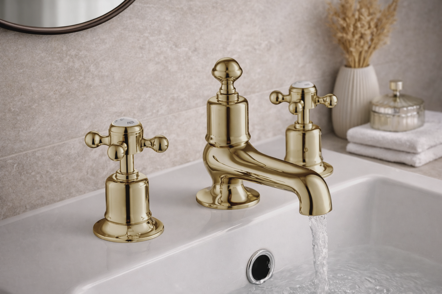 JTP Grosvenor Cross Grosvenor Cross 3 Hole Deck Mounted Bath Filler Tap