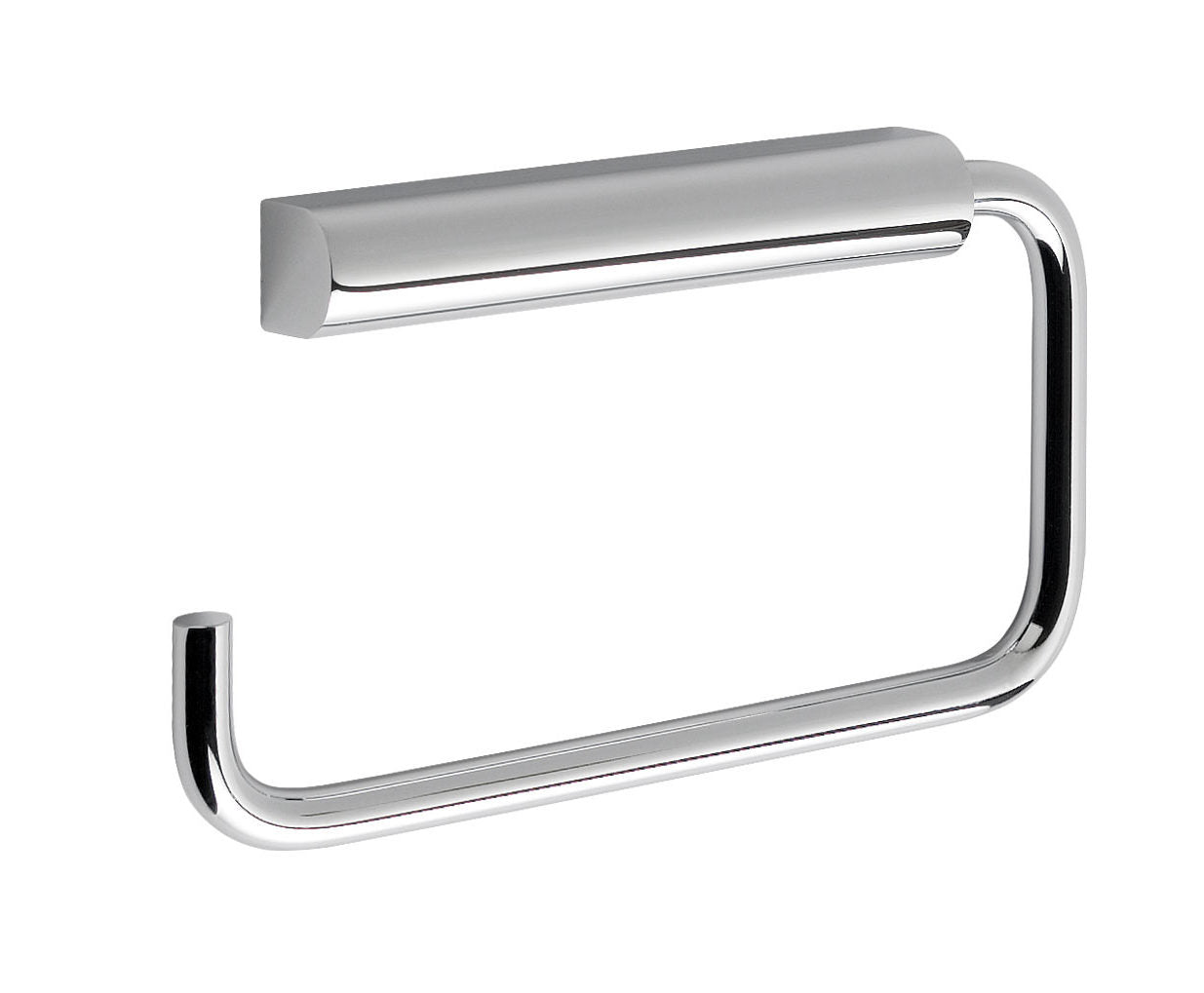 JTP toilet roll holder mounted on bathroom wall, chrome finish, sleek design for convenient toilet paper storage.