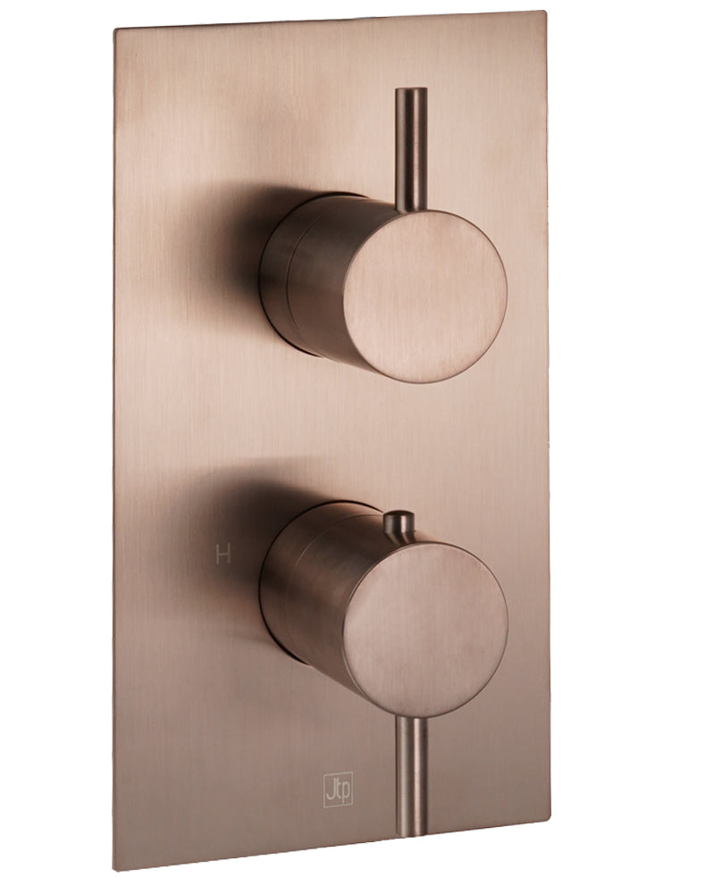 JTP VOS Thermostatic Concealed 1 Outlet Shower Valve - Brushed Bronze