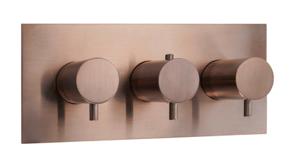 JTP VOS Vertical Thermostatic Concealed 2 Outlet Shower Valve - Brushed Bronze