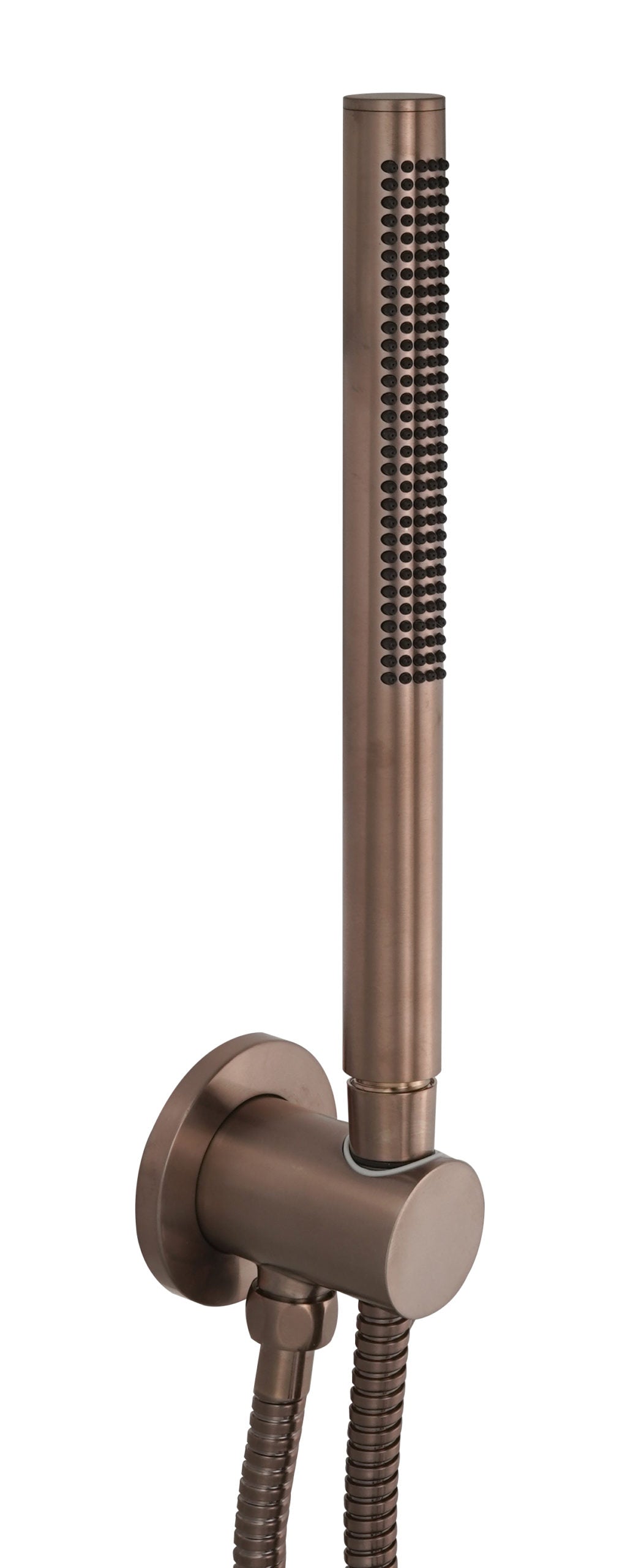 JTP VOS Designer Round Shower Handset Kit with Wall Outlet & Hose - Brushed Bronze