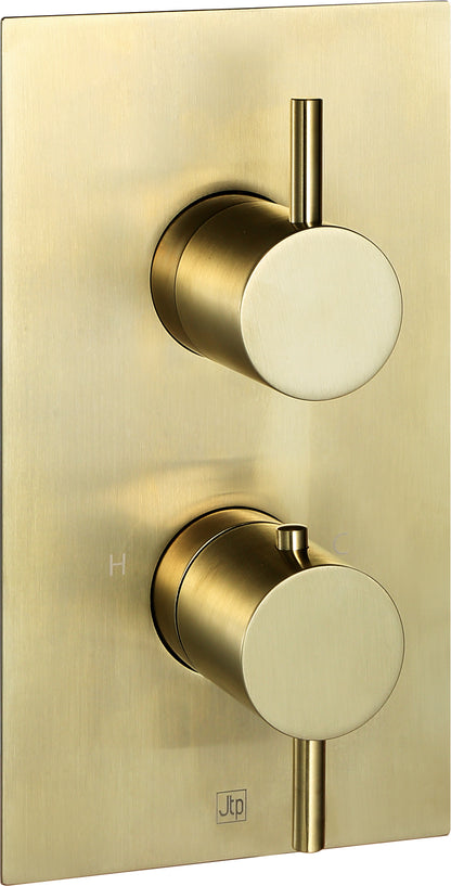 JTP VOS Thermostatic Concealed 1 Outlet Shower Valve - Brushed Brass