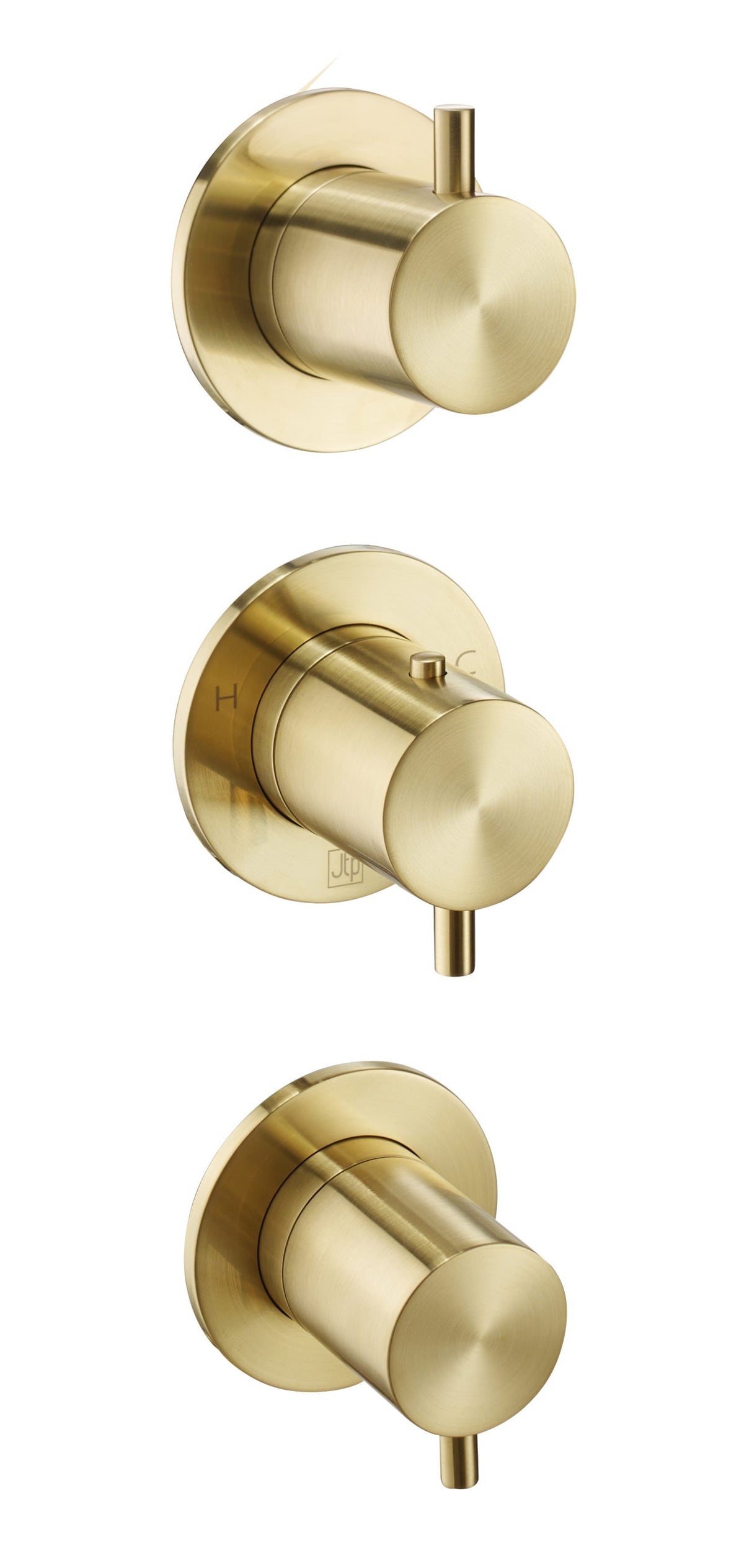 JTP VOS Modular Thermostatic Concealed 3 Outlet Shower Valve - Brushed Brass