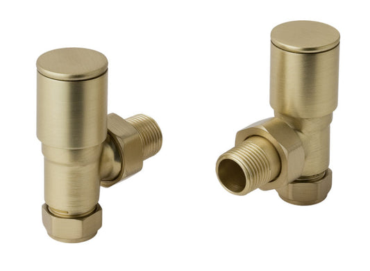 JTP VOS ANGLED RADIATOR VALVE - Brushed Brass