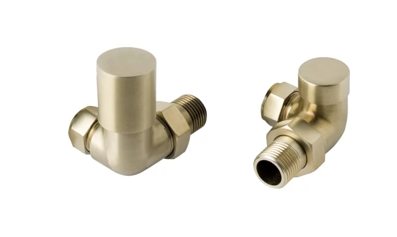 JTP VOS CORNER RADIATOR VALVE - Brushed Brass