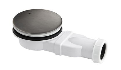 JTP VOS Slim Shower Waste accessory with black finish, designed for efficient water drainage in modern showers