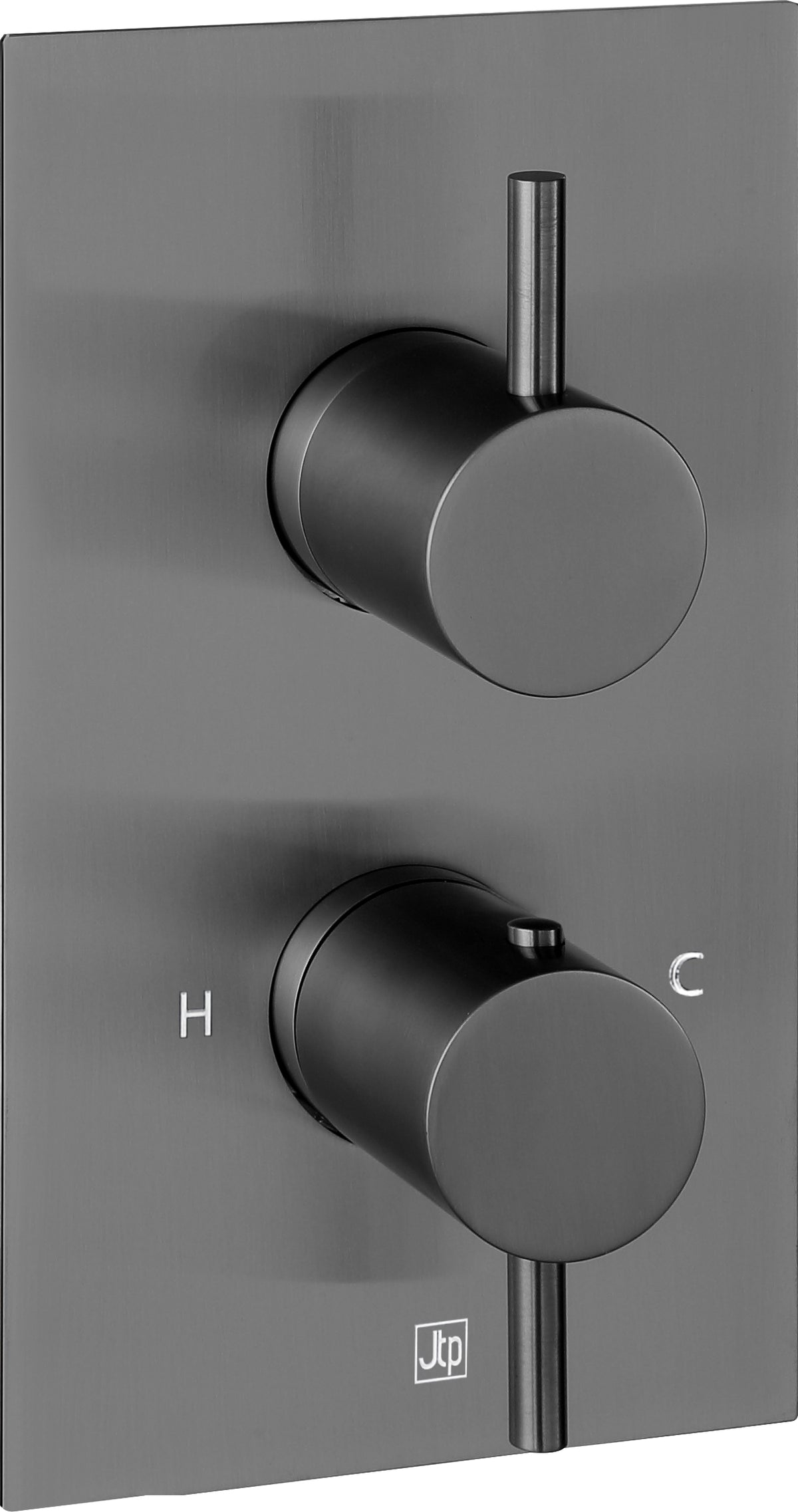 JTP VOS Thermostatic Concealed 2 Outlet Shower Valve - Brushed Black