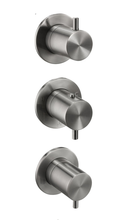 JTP VOS Modular Thermostatic Concealed 3 Outlet Shower Valve - Brushed Black