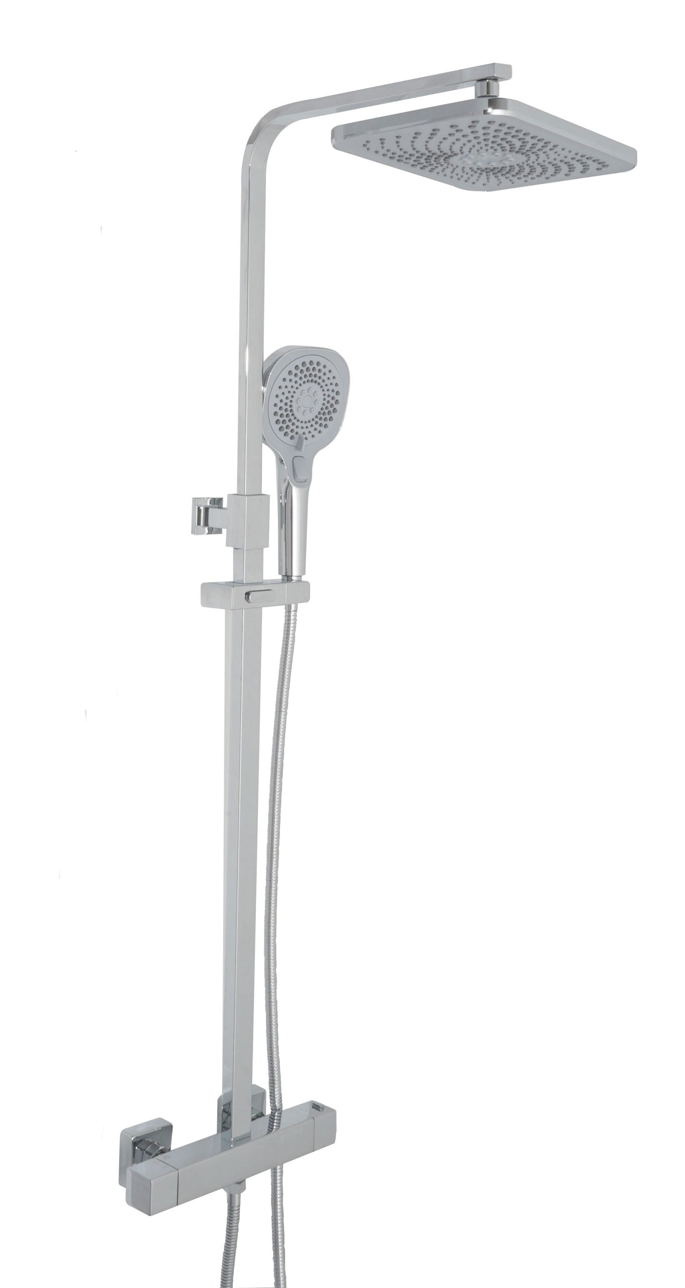 JTP HIX Thermostatic Bar Valve with 2 Outlets, and Multifunction Shower Handle