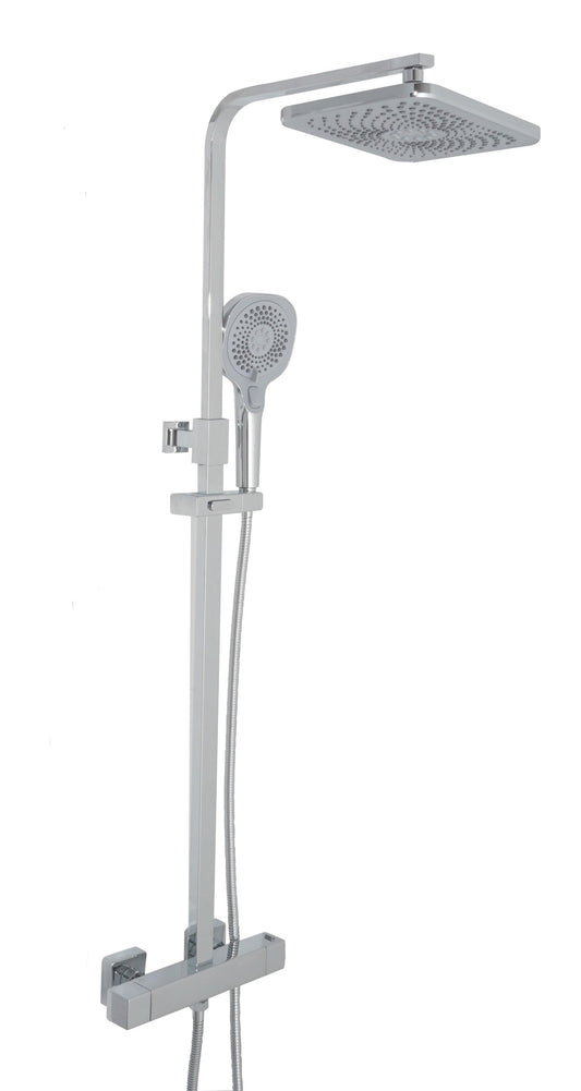 JTP HIX Thermostatic Bar Valve with 2 Outlets, and Multifunction Shower Handle