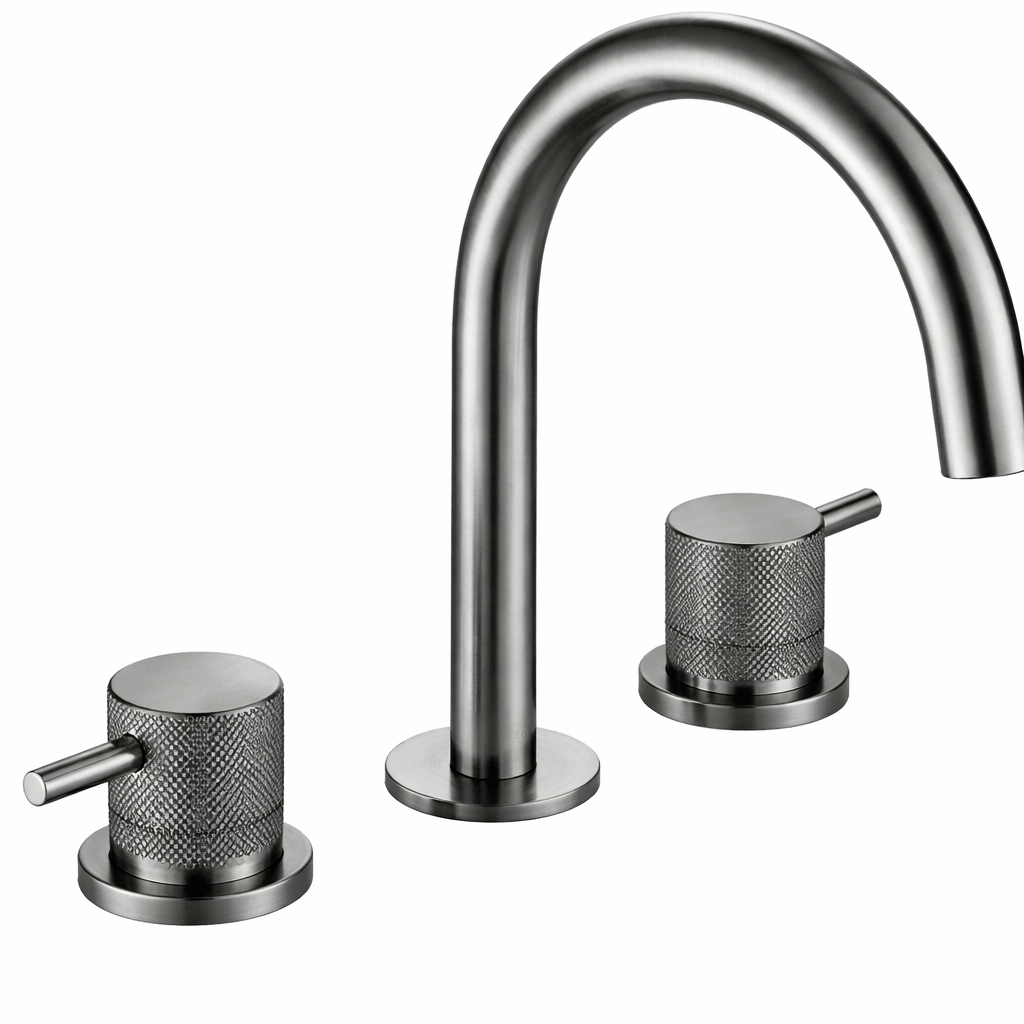 JTP VOS 3 Hole Deck Mounted Basin Mixer Tap - Designer Handle
