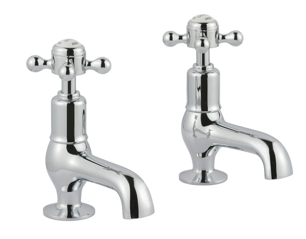 JTP Grosvenor Cross basin mixer taps for cloakroom basins, chrome finish, elegant design, and easy-to-use cross handles.