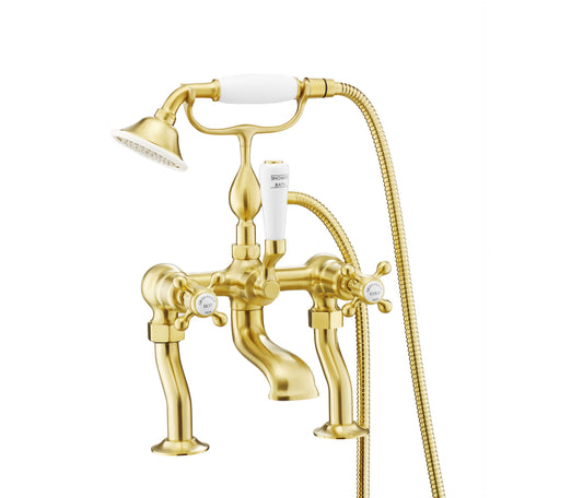 JTP Grosvenor Cross Deck Mounted Bath Shower Mixer Tap with Kit