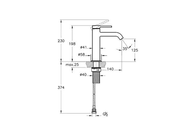 Vitra Minimax Round Standard Basin Mixer Tap