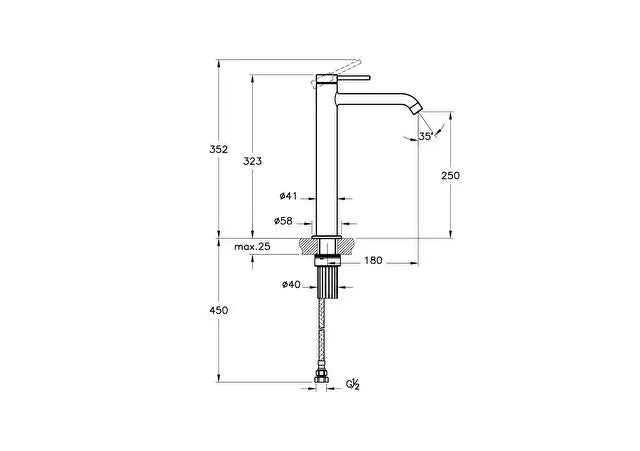Vitra Minimax Round Tall Basin Mixer Tap