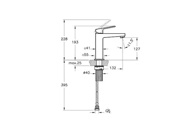 Vitra Minimax Square Standard Basin Mixer Tap
