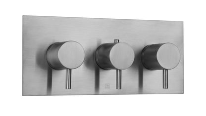 JTP VOS Vertical Thermostatic Concealed 2 Outlet Shower Valve - Brushed Black