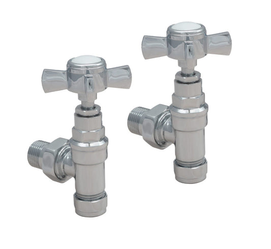 JTP GROSVENOR ANGLED RADIATOR VALVE - Chrome