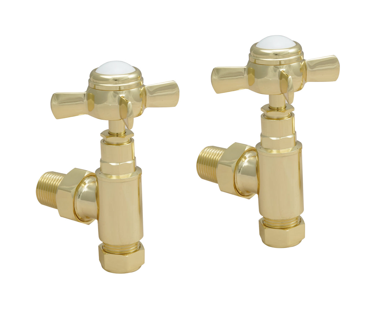 JTP GROSVENOR ANGLED RADIATOR VALVE - Polished Gold