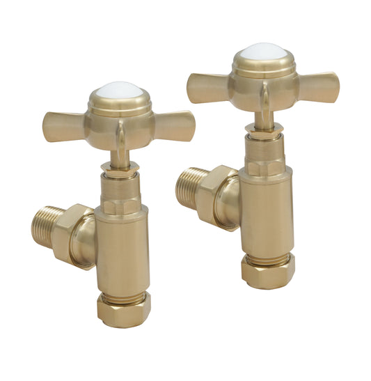 JTP GROSVENOR ANGLE RADIATOR VALVE - Brushed Brass