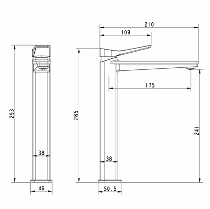 JTP HIX Single Lever Tall Basin Mixer Tap