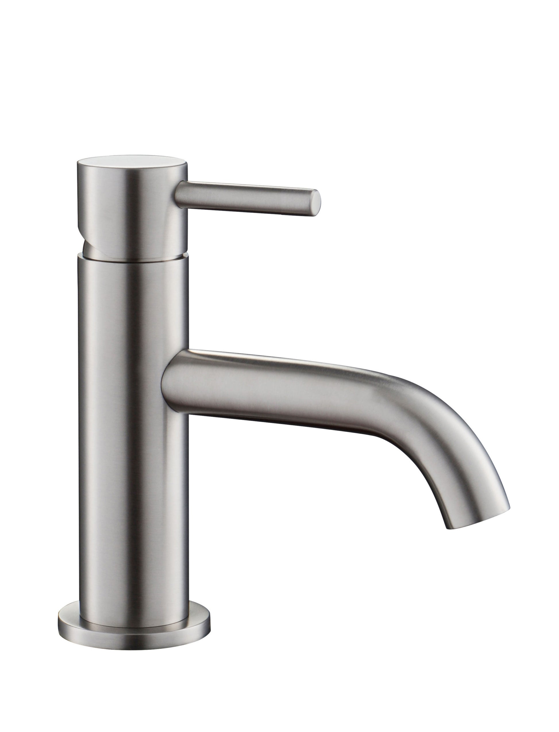 JTP VOS single lever mini basin mixer tap mounted on bathroom sink with sleek chrome finish and modern design.