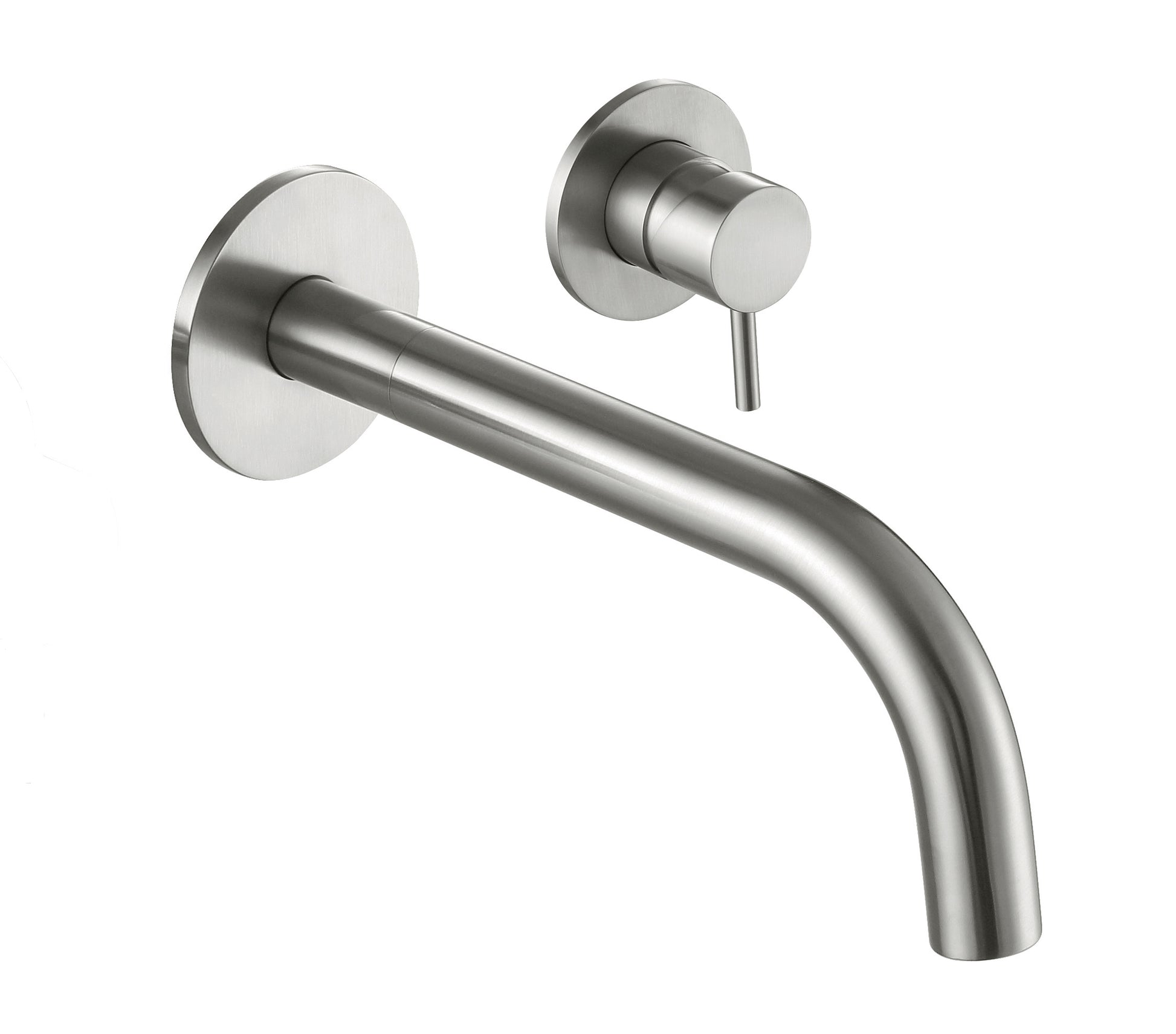 JTP single lever wall-mounted basin mixer tap with sleek chrome finish and modern design, installed above a bathroom sink.