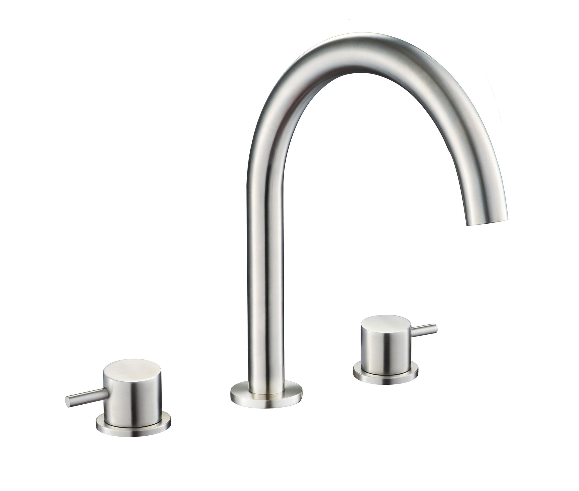 JTP VOS 3-hole deck-mounted basin mixer tap with sleek chrome finish, featuring ergonomic handles for precise water control.
