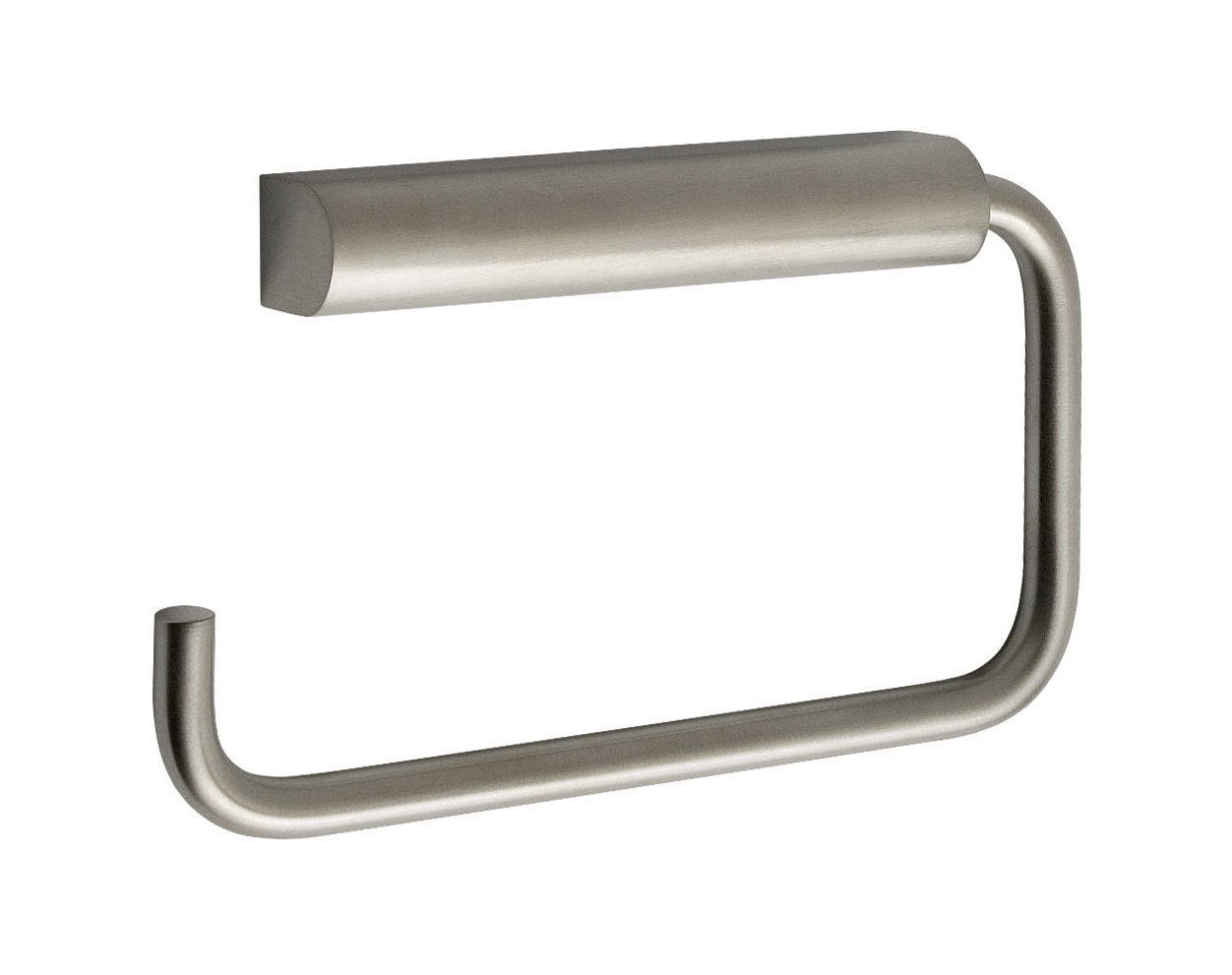 JTP toilet roll holder mounted on bathroom wall, featuring a sleek metal design for convenient toilet paper storage.