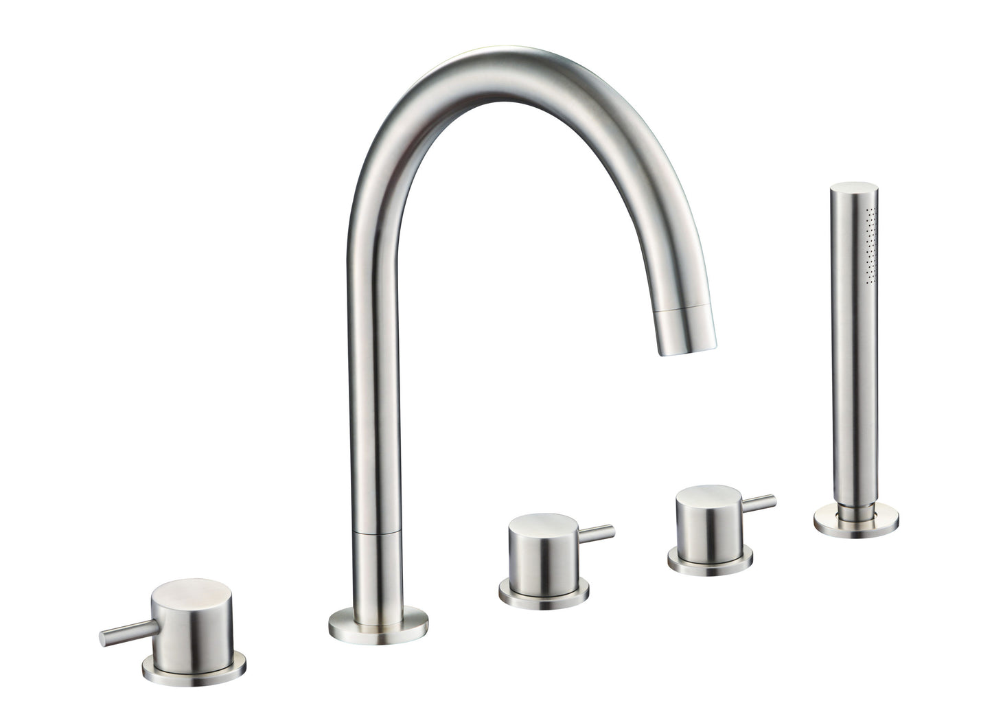JTP Inox 5 Hole Bath Shower Mixer Tap - Stainless Steel