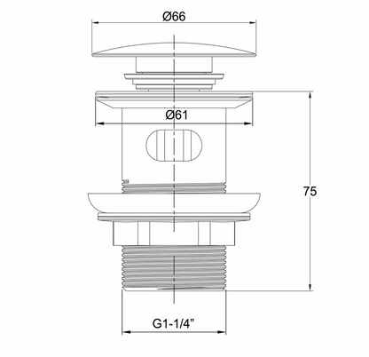 JTP Inox Basin Waste Slotted Stainless Steel