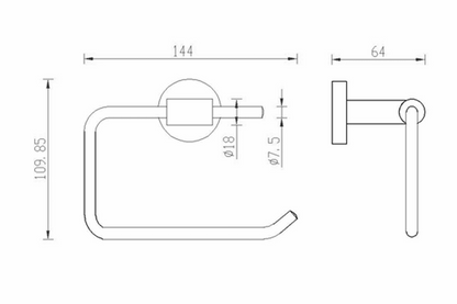 JTP Inox Toilet Paper Holder Stainless Steel