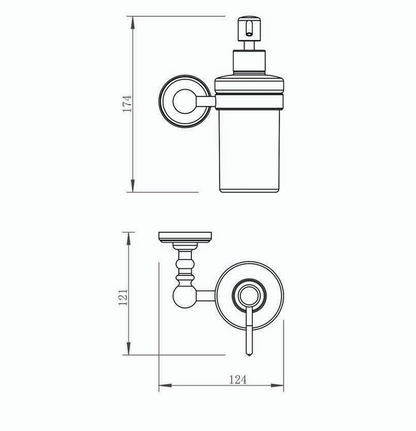 JTP Grosvenor Cross Soap dispenser frosted glass