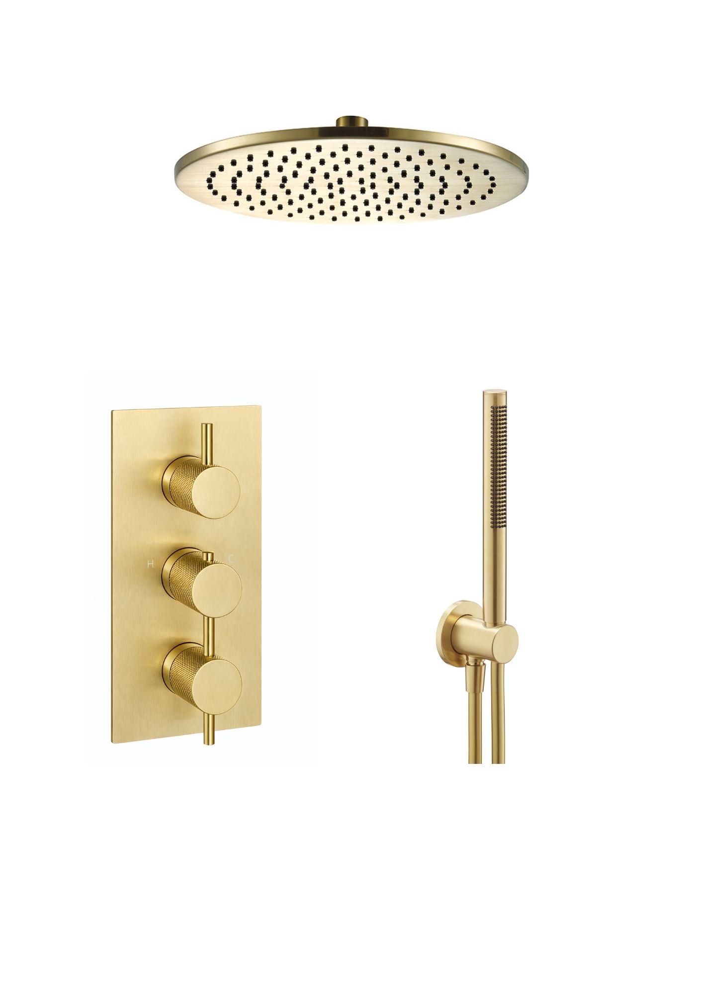 JTP VOS Thermostatic Concealed 2 Outlet Shower Valve - Designer Handle with Diverter Set
