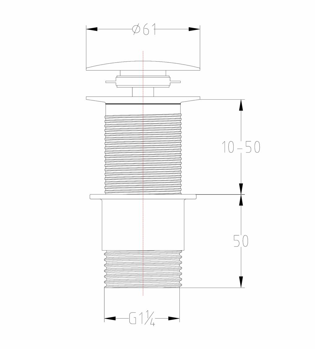 JTP Grosvenor Cross Click clack basin waste, unslotted