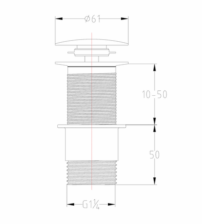 JTP Grosvenor Cross Click clack basin waste, unslotted