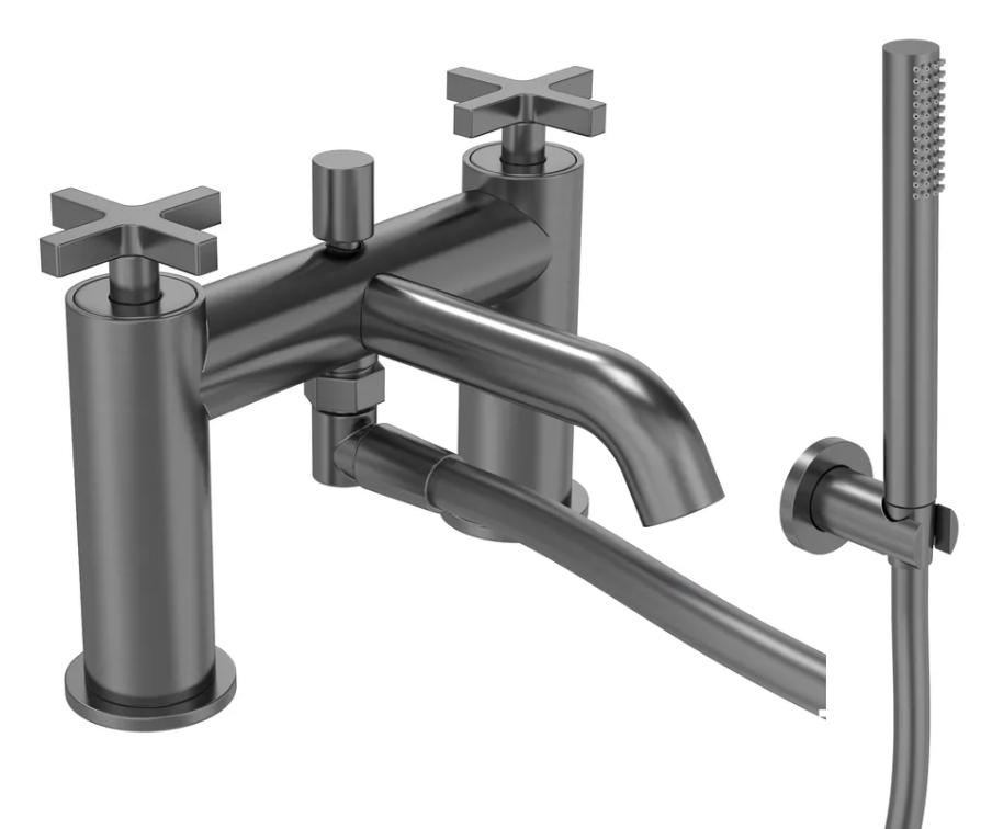Cohort Cross Bath Shower Mixer - Gunmetal