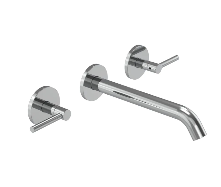 Cohort Lever Wall Mounted Basin Mixer - Chrome