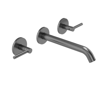 Cohort Lever Wall Mounted Basin Mixer - Gunmetal