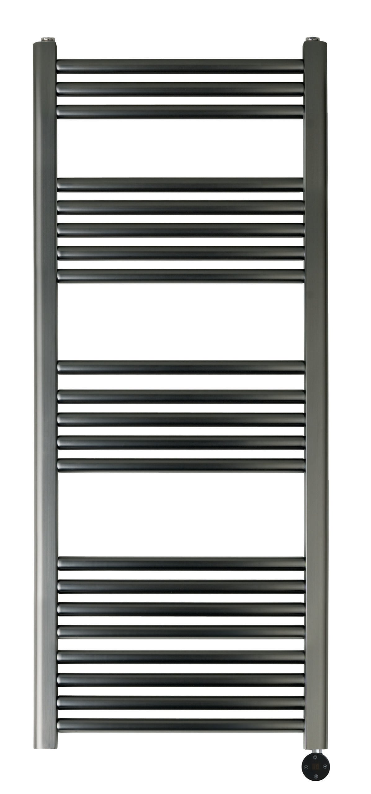 JTP VOS ELECTRIC TOWER RADIATOR WITH THERMOSTAT HEATING ELEMENT - VOS - Brushed Black