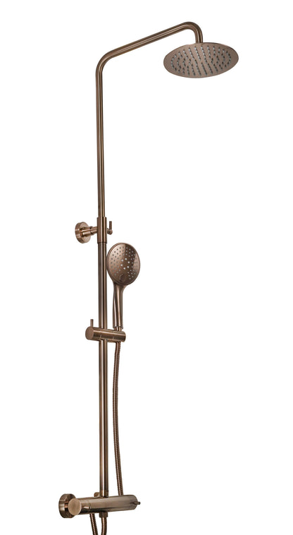 JTP VOS Thermostatic Bar Valve with 2 Outlets & Adjustable Riser