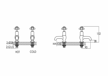 JTP Grosvenor Cross Grosvenor Cross Cloakroom Basin Taps