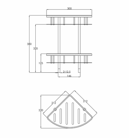 JTP VOS Double Corner Shower Basket