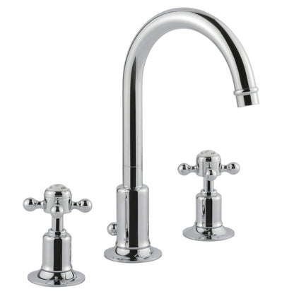 JTP Grosvenor Cross Grosvenor cross 3-hole Basin Mixer Tap, with pop-up waste with swivel spout